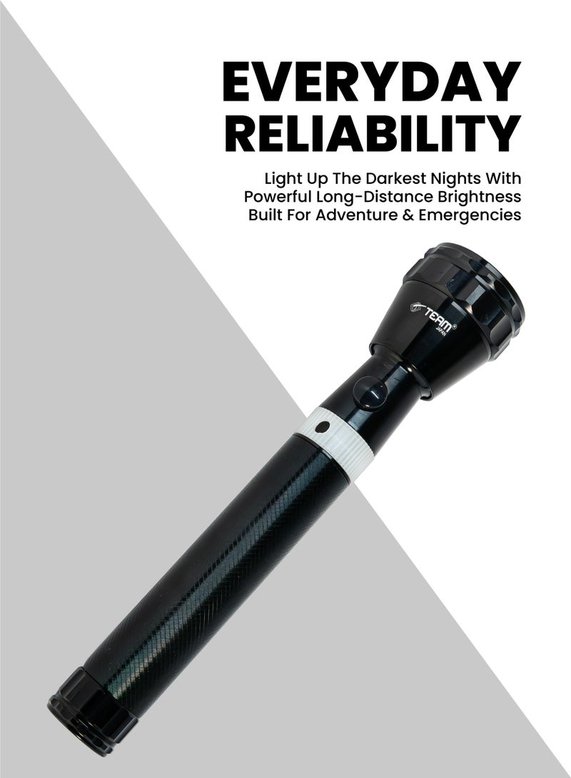 Team Rechargeable LED Flashlight  – Ultra‑Bright Long‑Range Torch (1200–1500m) | Water, Shock & Corrosion Resistant | High‑Power Outdoor Searchlight for Camping, Hiking, Emergency Use - Image 3